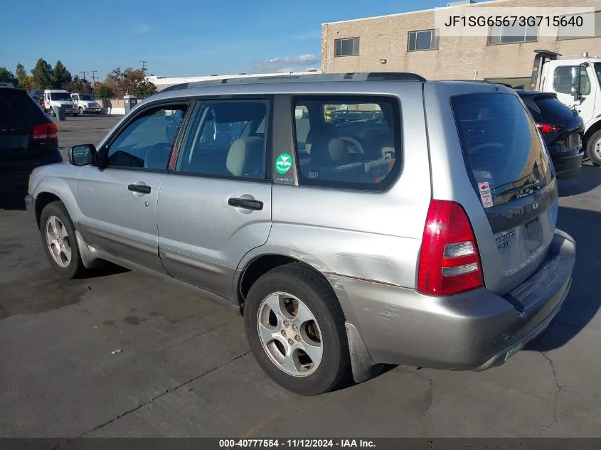 2003 Subaru Forester Xs VIN: JF1SG65673G715640 Lot: 40777554