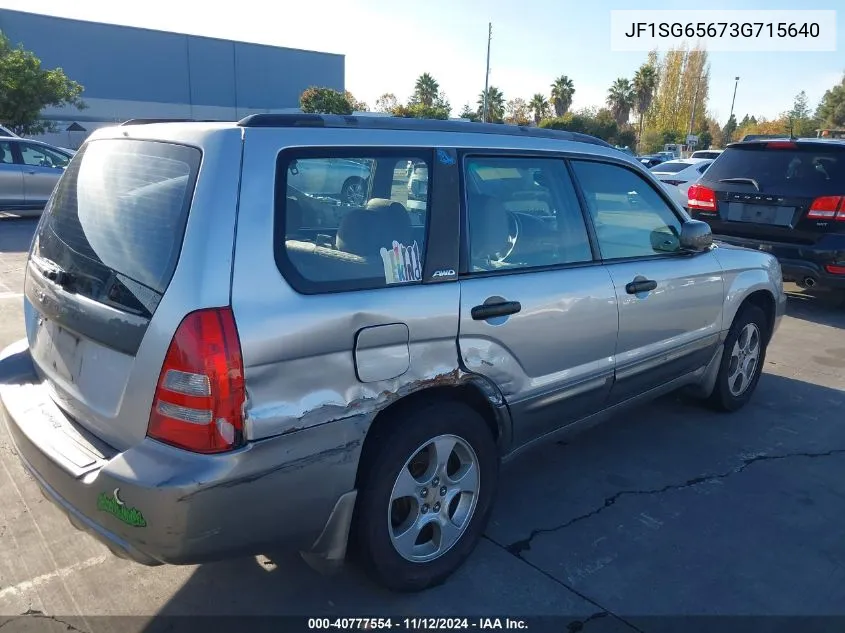 2003 Subaru Forester Xs VIN: JF1SG65673G715640 Lot: 40777554