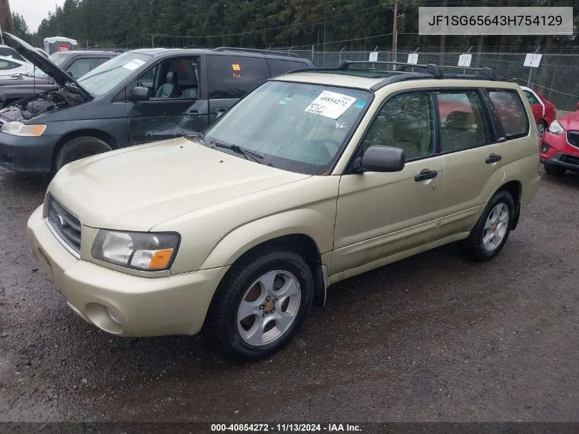 2003 Subaru Forester Xs VIN: JF1SG65643H754129 Lot: 40854272