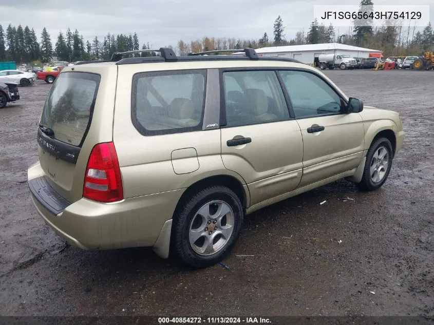 2003 Subaru Forester Xs VIN: JF1SG65643H754129 Lot: 40854272