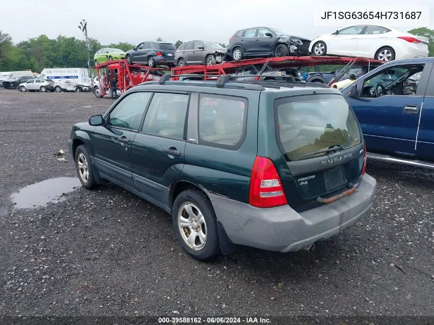 2004 Subaru Forester 2.5X VIN: JF1SG63654H731687 Lot: 39588162