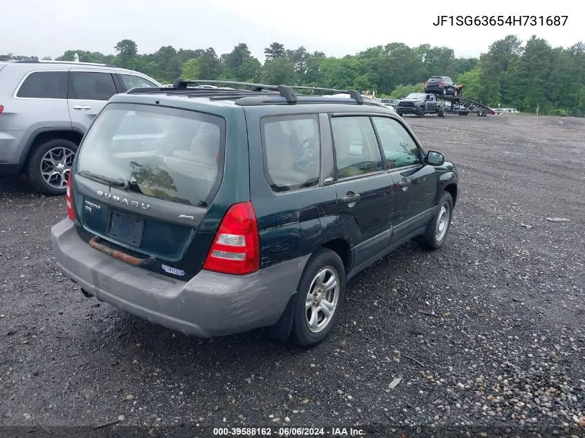 2004 Subaru Forester 2.5X VIN: JF1SG63654H731687 Lot: 39588162