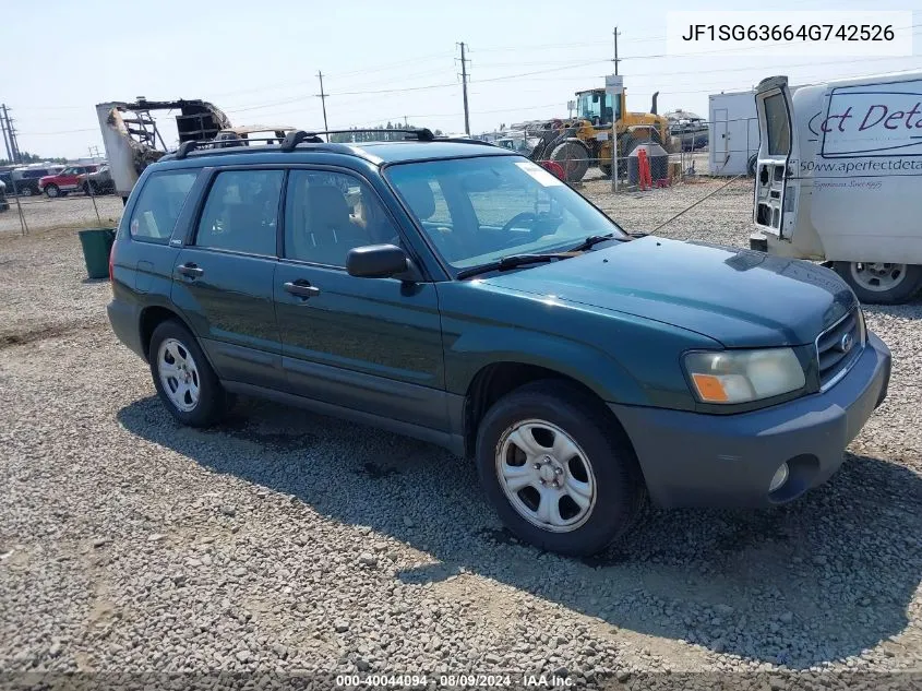 2004 Subaru Forester 2.5X VIN: JF1SG63664G742526 Lot: 40044094