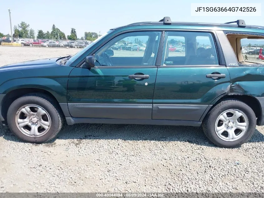 2004 Subaru Forester 2.5X VIN: JF1SG63664G742526 Lot: 40044094