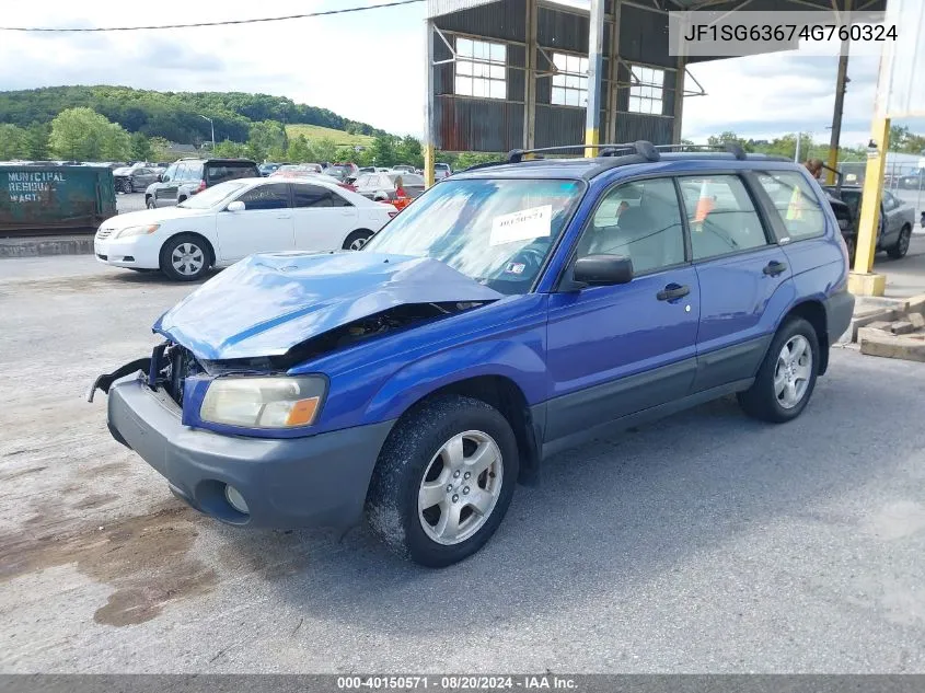 2004 Subaru Forester 2.5X VIN: JF1SG63674G760324 Lot: 40150571