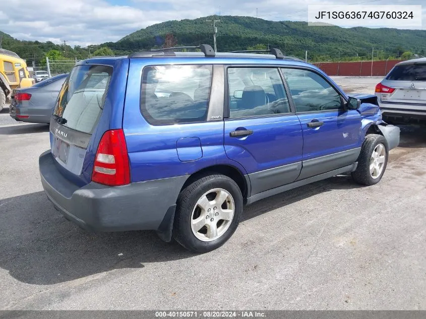 2004 Subaru Forester 2.5X VIN: JF1SG63674G760324 Lot: 40150571