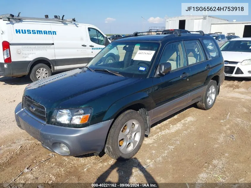 2004 Subaru Forester 2.5Xs VIN: JF1SG65624H753918 Lot: 40221162