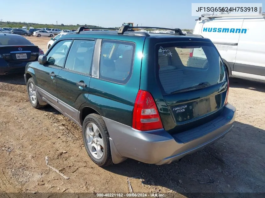 2004 Subaru Forester 2.5Xs VIN: JF1SG65624H753918 Lot: 40221162