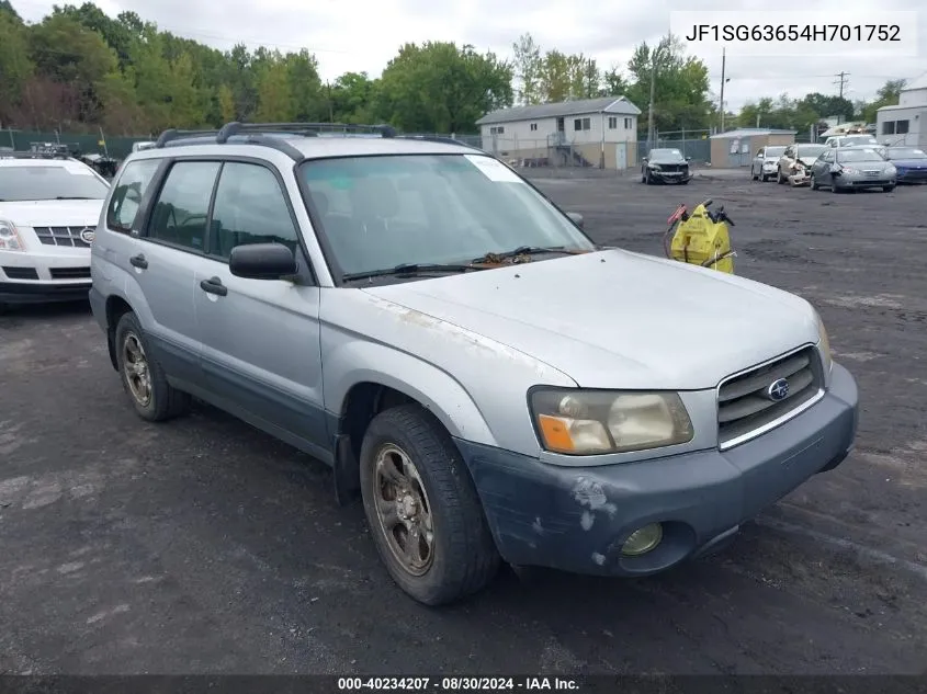 2004 Subaru Forester 2.5X VIN: JF1SG63654H701752 Lot: 40234207