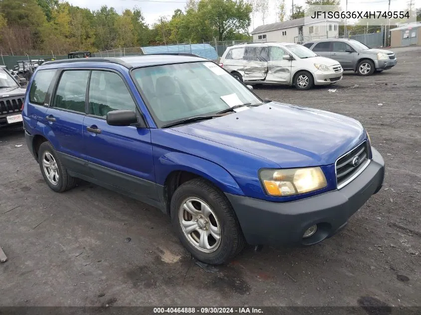 2004 Subaru Forester 2.5X VIN: JF1SG636X4H749554 Lot: 40464888