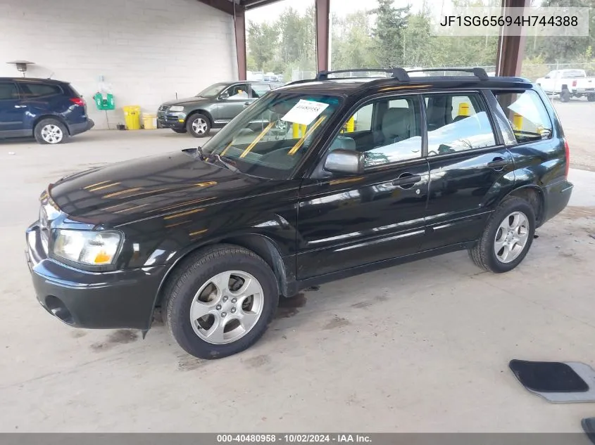 2004 Subaru Forester 2.5Xs VIN: JF1SG65694H744388 Lot: 40480958