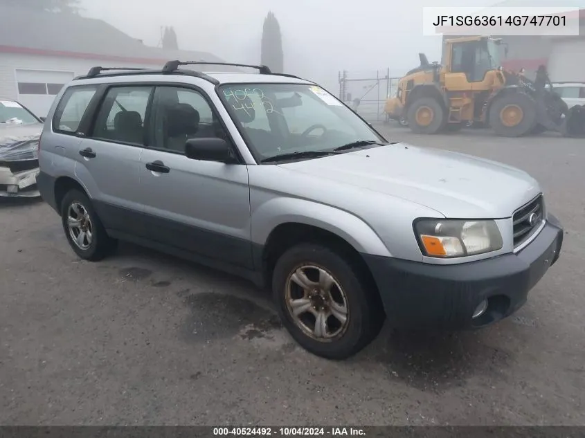 2004 Subaru Forester 2.5X VIN: JF1SG63614G747701 Lot: 40524492