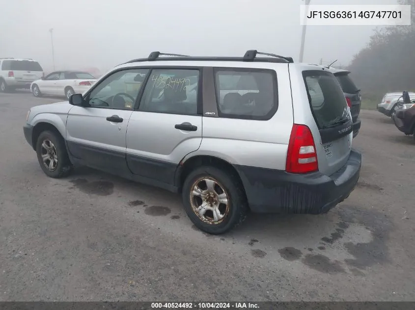 2004 Subaru Forester 2.5X VIN: JF1SG63614G747701 Lot: 40524492