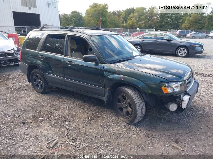 2004 Subaru Forester 2.5X VIN: JF1SG63694H721342 Lot: 40544881