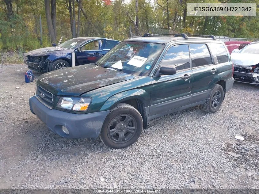 2004 Subaru Forester 2.5X VIN: JF1SG63694H721342 Lot: 40544881