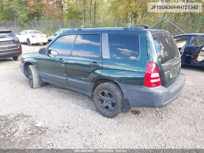 2004 Subaru Forester 2.5X VIN: JF1SG63694H721342 Lot: 40544881