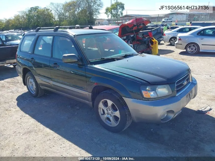 2004 Subaru Forester 2.5Xs VIN: JF1SG65614H717136 Lot: 40573120