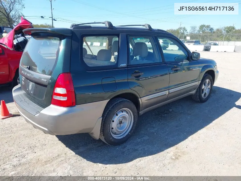 2004 Subaru Forester 2.5Xs VIN: JF1SG65614H717136 Lot: 40573120