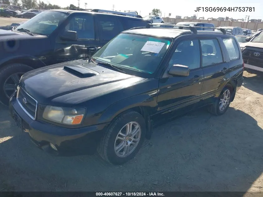 2004 Subaru Forester 2.5Xt VIN: JF1SG69694H753781 Lot: 40607627