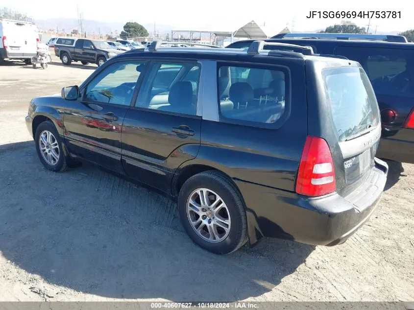 2004 Subaru Forester 2.5Xt VIN: JF1SG69694H753781 Lot: 40607627