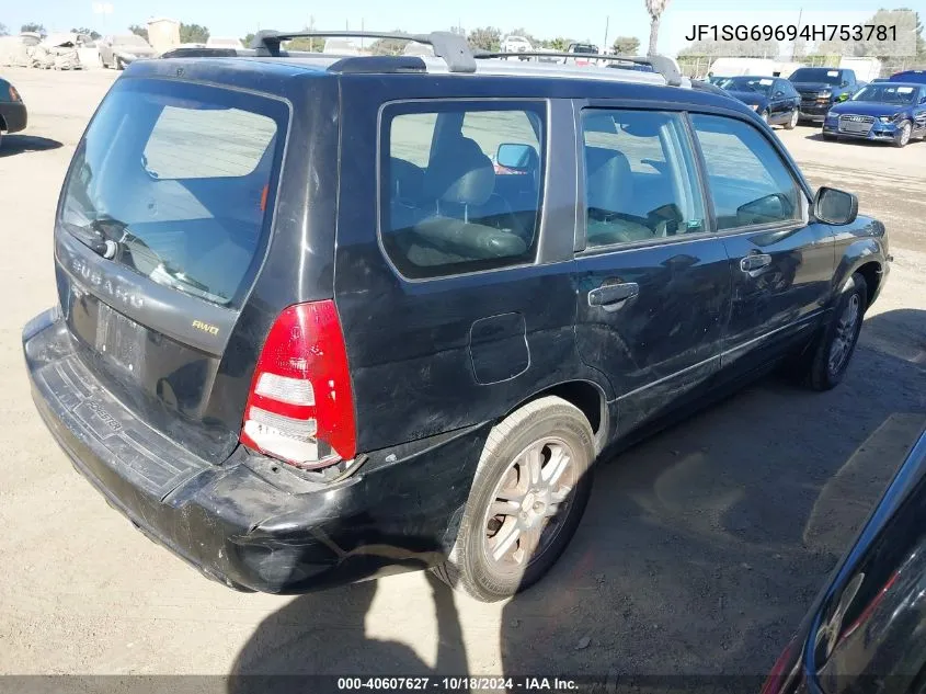 2004 Subaru Forester 2.5Xt VIN: JF1SG69694H753781 Lot: 40607627