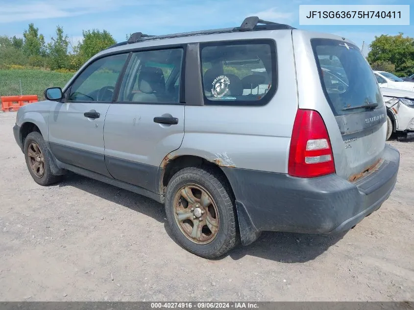 2005 Subaru Forester 2.5X VIN: JF1SG63675H740411 Lot: 40274916