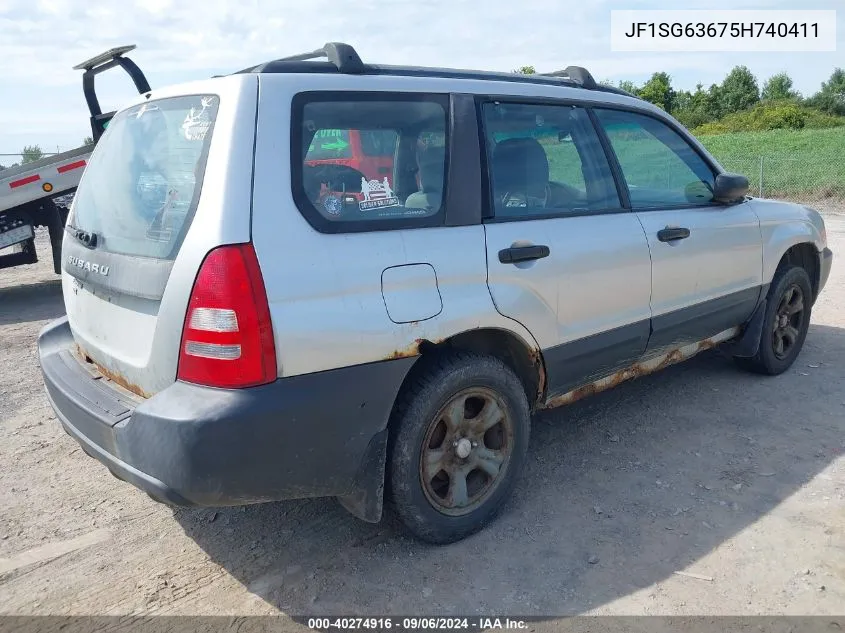 2005 Subaru Forester 2.5X VIN: JF1SG63675H740411 Lot: 40274916