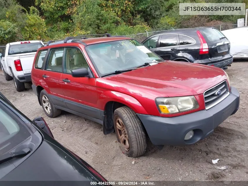 2005 Subaru Forester 2.5X VIN: JF1SG63655H700344 Lot: 40422505