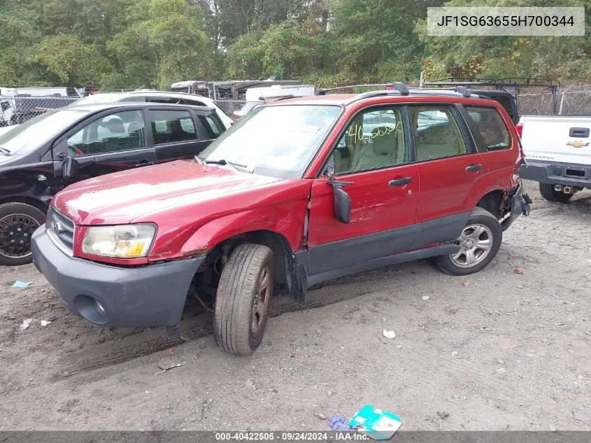 2005 Subaru Forester 2.5X VIN: JF1SG63655H700344 Lot: 40422505