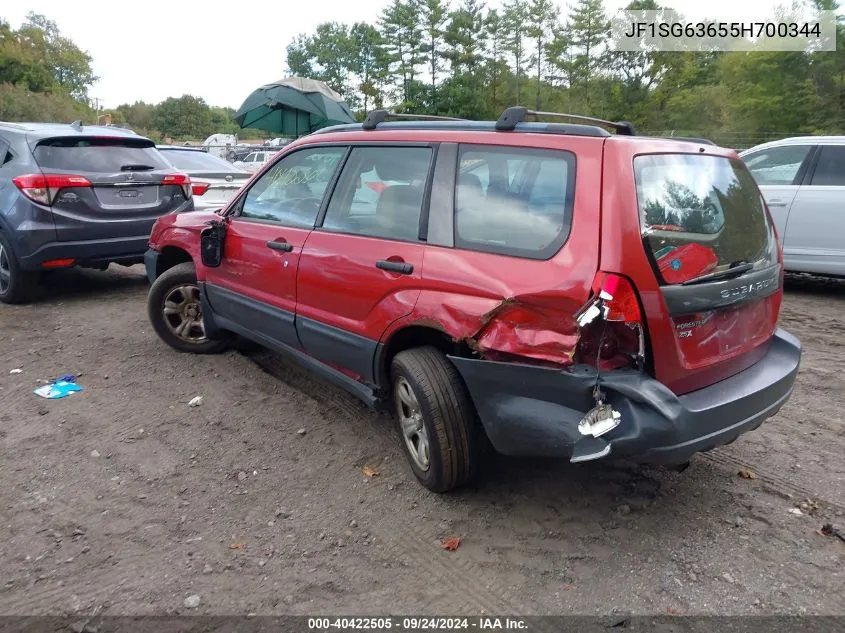 2005 Subaru Forester 2.5X VIN: JF1SG63655H700344 Lot: 40422505