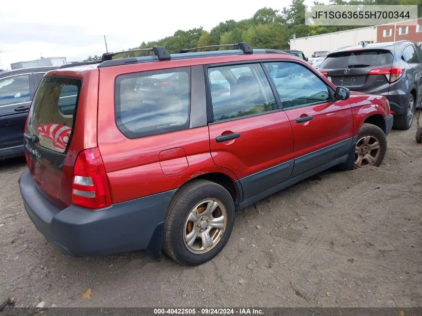 2005 Subaru Forester 2.5X VIN: JF1SG63655H700344 Lot: 40422505