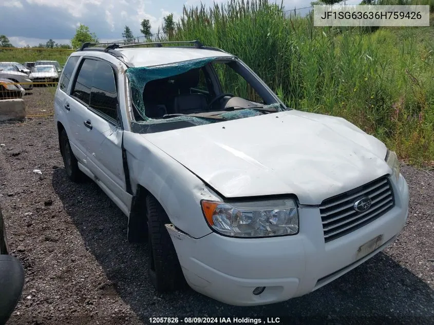 2006 Subaru Forester VIN: JF1SG63636H759426 Lot: 12057826