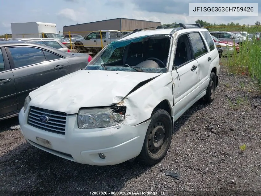 2006 Subaru Forester VIN: JF1SG63636H759426 Lot: 12057826