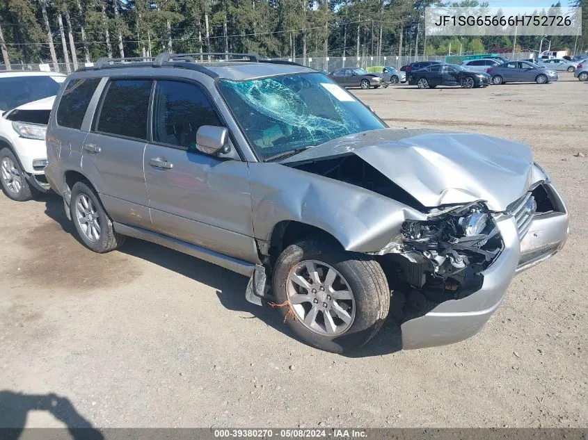 2006 Subaru Forester 2.5X VIN: JF1SG65666H752726 Lot: 39380270