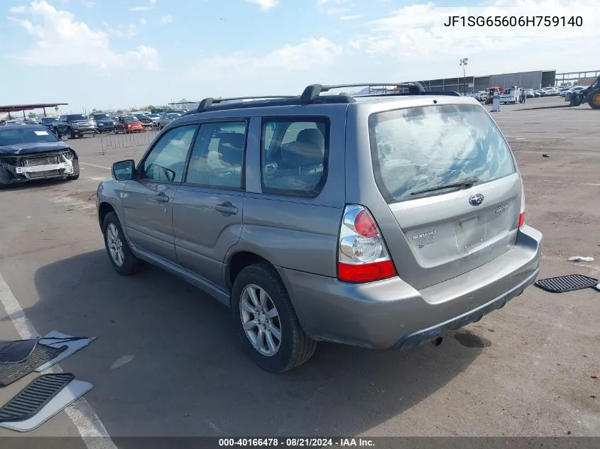 2006 Subaru Forester 2.5X VIN: JF1SG65606H759140 Lot: 40166478