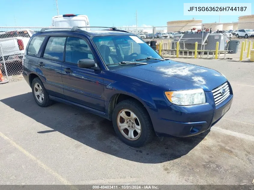 2006 Subaru Forester 2.5X VIN: JF1SG63626H744187 Lot: 40403411