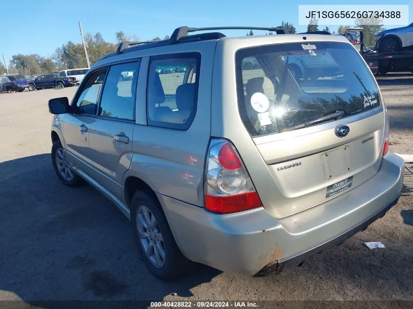 2006 Subaru Forester 2.5X VIN: JF1SG65626G734388 Lot: 40428822