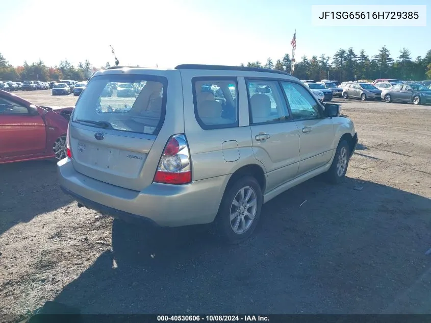 2006 Subaru Forester 2.5X Premium VIN: JF1SG65616H729385 Lot: 40530606