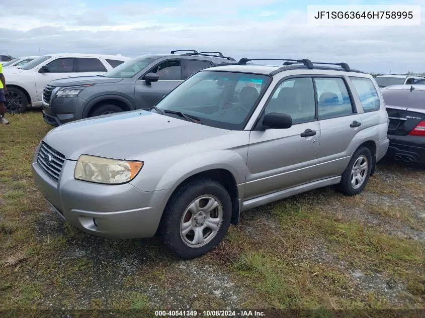 2006 Subaru Forester 2.5X VIN: JF1SG63646H758995 Lot: 40541349