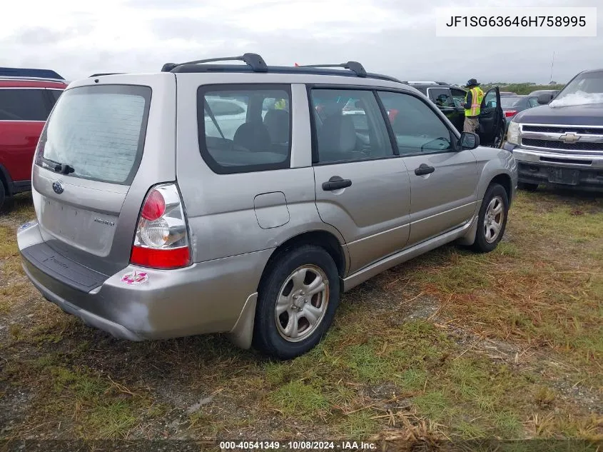 2006 Subaru Forester 2.5X VIN: JF1SG63646H758995 Lot: 40541349