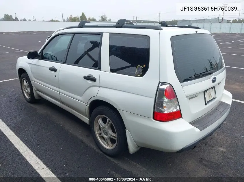 2006 Subaru Forester 2.5X VIN: JF1SG63616H760039 Lot: 40545882