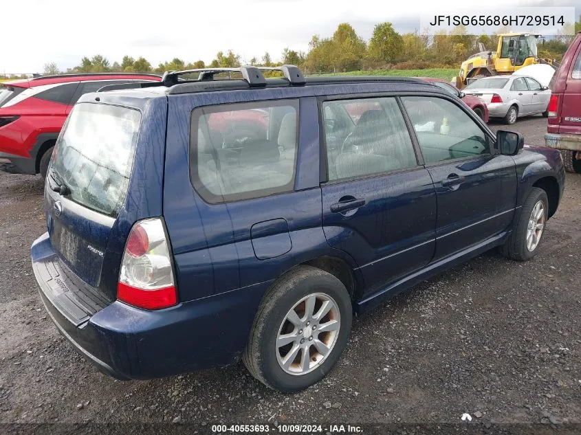 2006 Subaru Forester 2.5X VIN: JF1SG65686H729514 Lot: 40553693