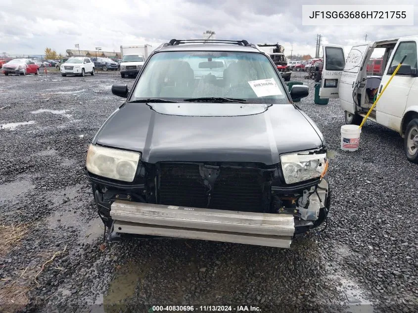 2006 Subaru Forester 2.5X VIN: JF1SG63686H721755 Lot: 40830696