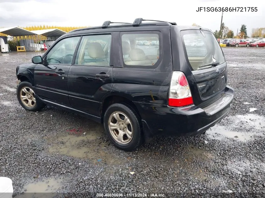 2006 Subaru Forester 2.5X VIN: JF1SG63686H721755 Lot: 40830696