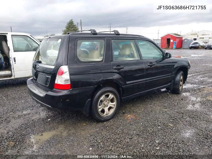 2006 Subaru Forester 2.5X VIN: JF1SG63686H721755 Lot: 40830696