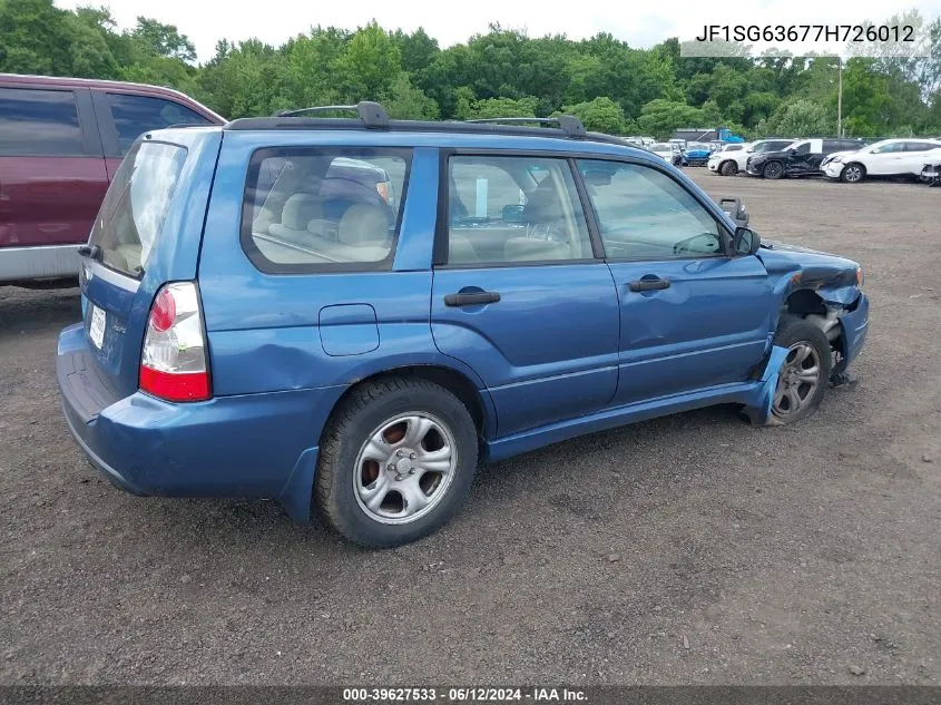 2007 Subaru Forester 2.5X VIN: JF1SG63677H726012 Lot: 39627533