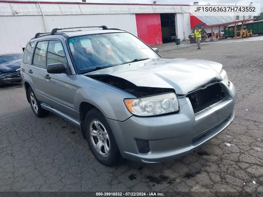 2007 Subaru Forester Sports 2.5X VIN: JF1SG63637H743552 Lot: 39916532