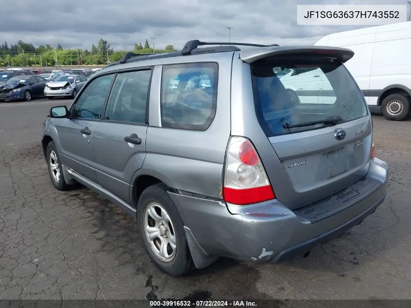 2007 Subaru Forester Sports 2.5X VIN: JF1SG63637H743552 Lot: 39916532