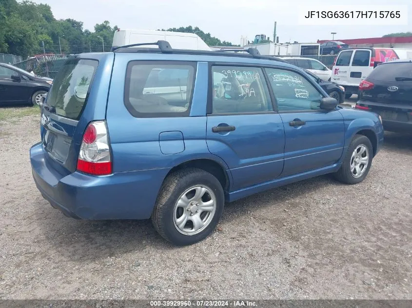 2007 Subaru Forester 2.5X VIN: JF1SG63617H715765 Lot: 39929960