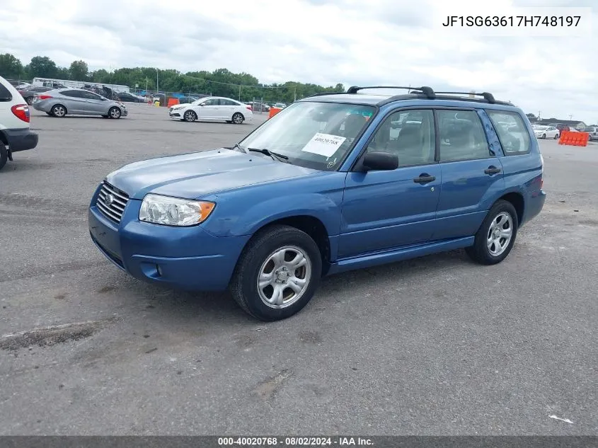 2007 Subaru Forester 2.5X VIN: JF1SG63617H748197 Lot: 40020768